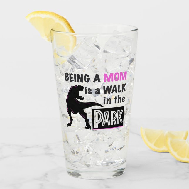 Verre Dinosaure drôle Être maman est une promenade dans  (Devant glace)
