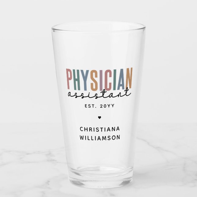 Verre Diplôme d'adjoint de médecin PA personnalisé (Devant)
