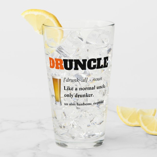 Verre Dire drôle - Oncle fou de Drunny (Devant glace)