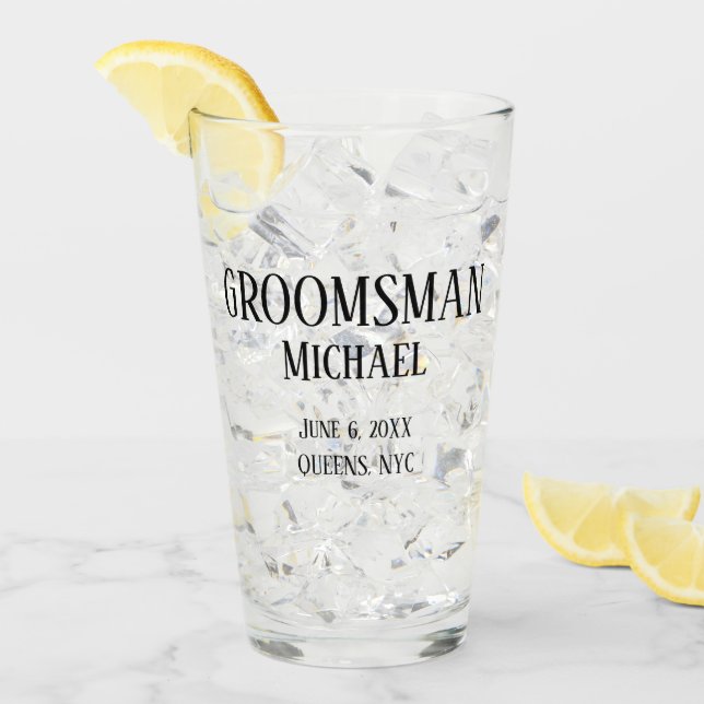 Verre Don Groomsman personnalisé (Devant glace)