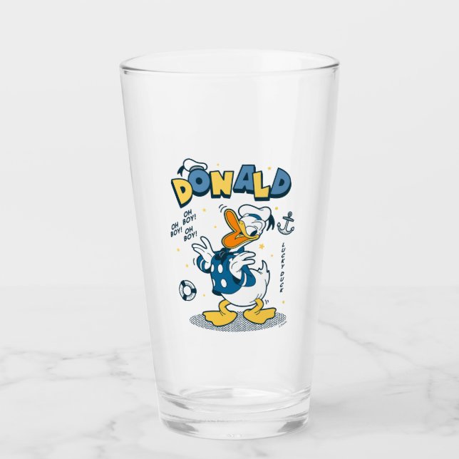 Verre Donald Duck | Oh mon garçon ! Oh mon Dieu ! Lucky  (Devant)