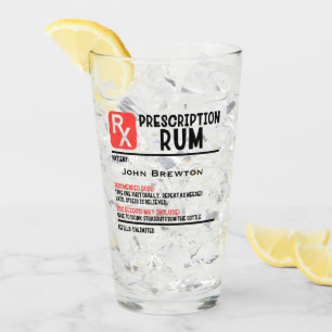 Verre d'ordonnance de rhum RX Funny personnalisé