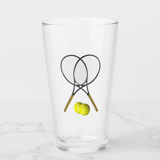 Verre Double Tennis Sport Thème (Devant)