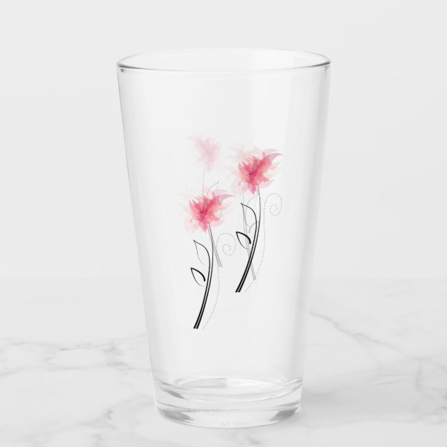 VERRE ****DOUBLES FLEURS JOLIES À CÔTÉ**** (Devant)
