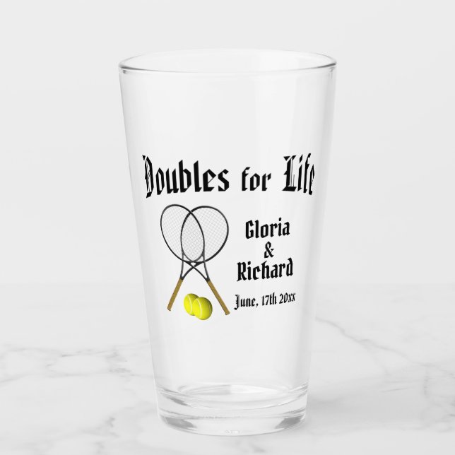 Verre Doubles pour Mariage de Life Tennis (Devant)