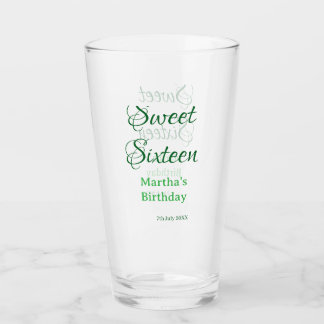 Verre Douce Seize nom date calligraphie boho rétro
