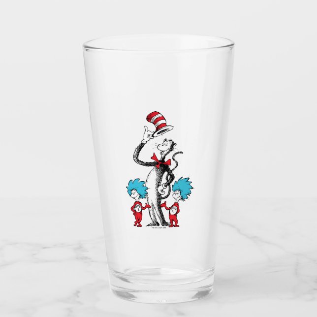 Verre Dr Seuss | Chat dans le Casquette, Chose un & Chos (Devant)