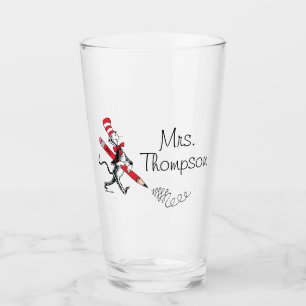 Verre Dr Seuss Chat dans le nom écrit du Casquette