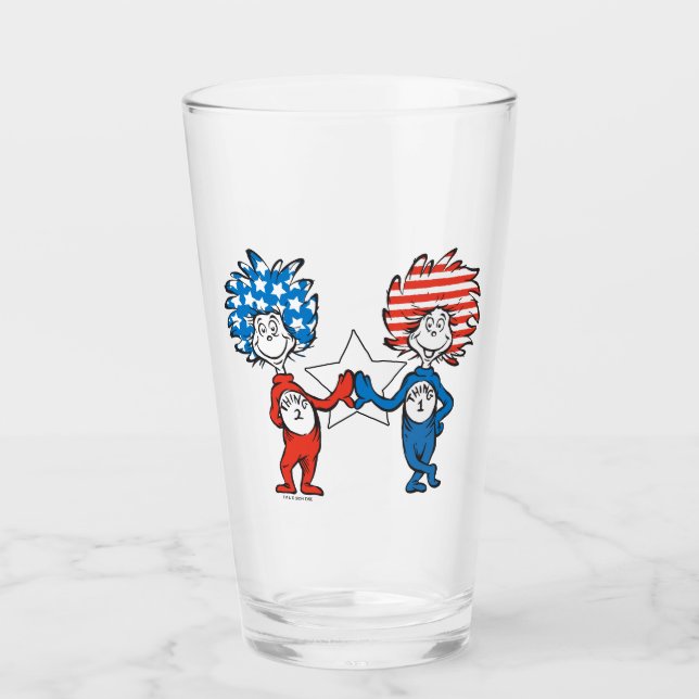 Verre Dr Seuss | Une chose Deux graphiques patriotiques (Devant)