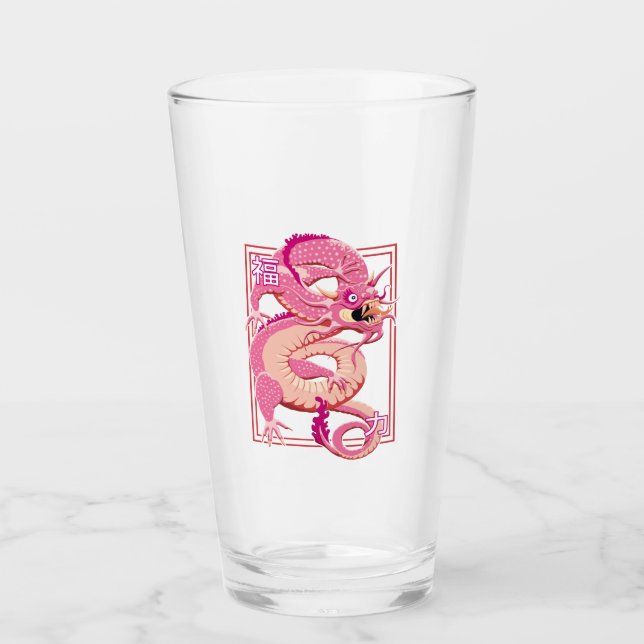 Verre Dragon chinois rose (Devant)