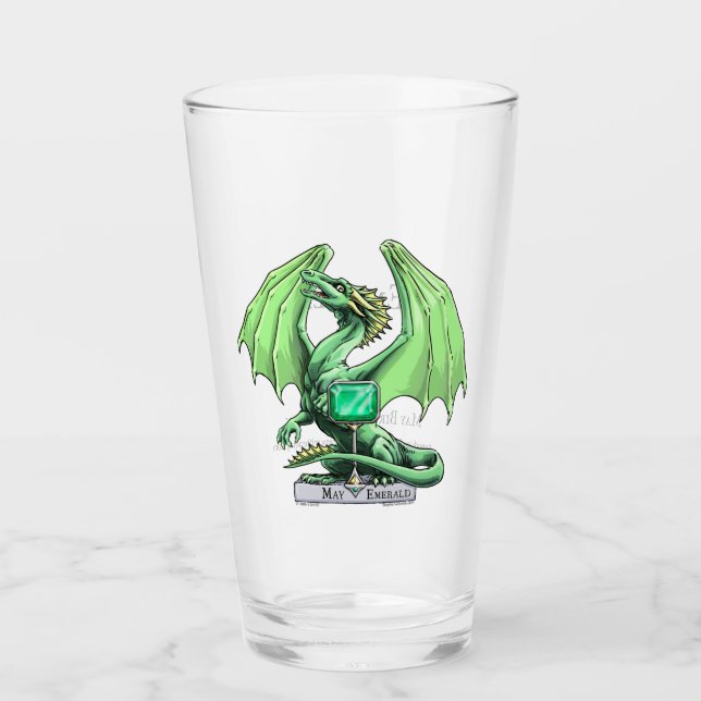 Verre Dragon Vert : Émeraude de Pierre de naissance de M (Devant)
