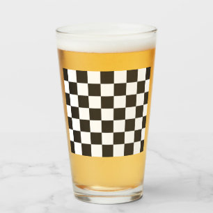 Verre Drapeau À damiers (noir et blanc) (Motif du vérifi