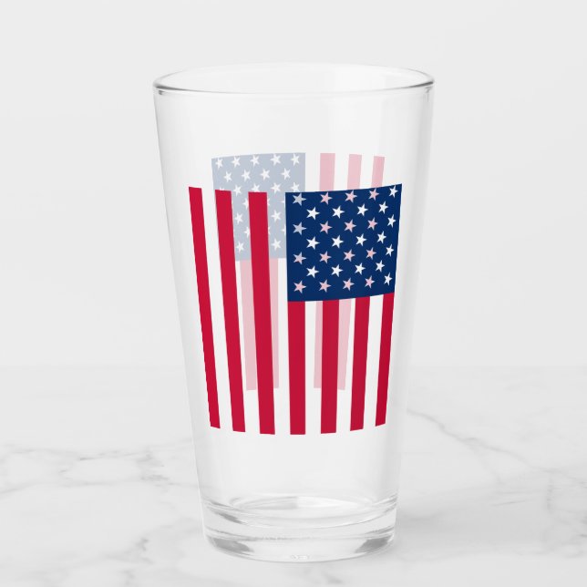 Verre Drapeau Américain (Devant)