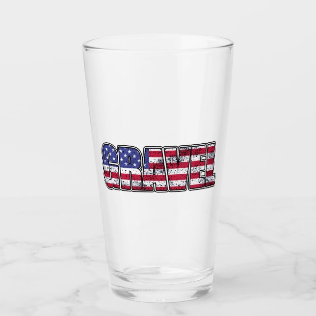 Verre Drapeau américain Gravel Cycling (Devant)