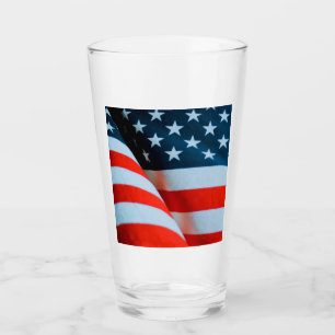 Verre Drapeau américain rouge blanc et bleu