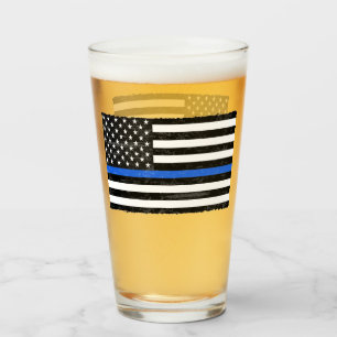 Verre Drapeau américain sale mince de Blue Line