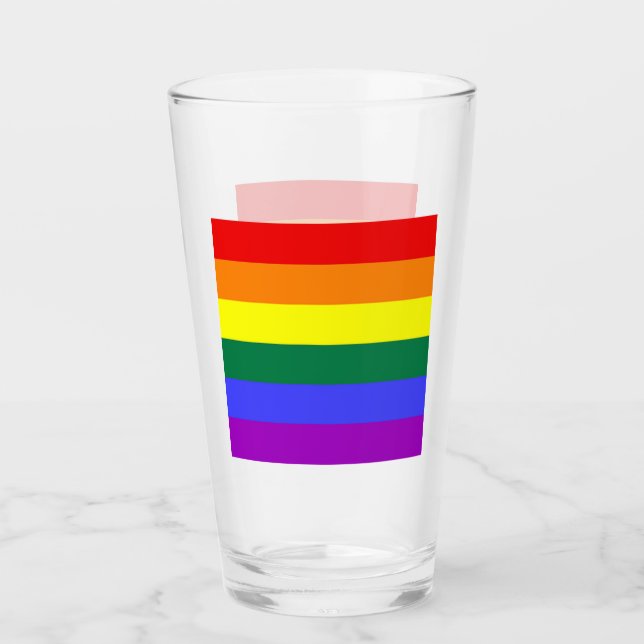 Verre Drapeau arc-en-ciel gay pride (Devant)