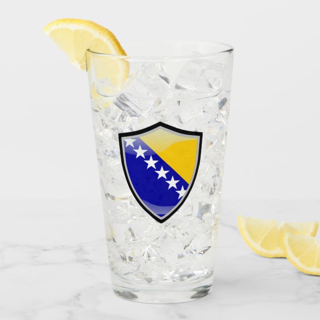 Verre Drapeau bosnien (Devant glace)