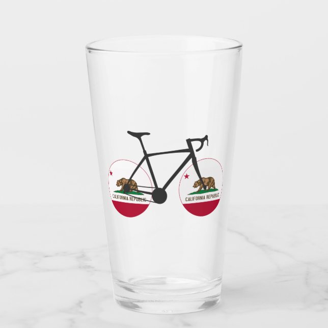 Verre Drapeau californien à vélo (Devant)