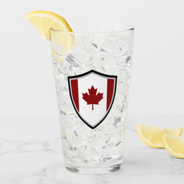 Verre Drapeau canadien (Devant glace)