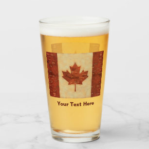 Verre Drapeau canadien d'écorce de bouleau