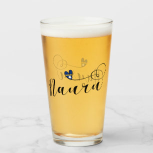Verre Drapeau de coeur Nauru, I Love Nauru, République d