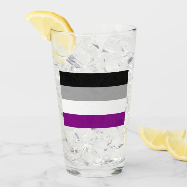Verre Drapeau de fierté asexué (Devant glace)