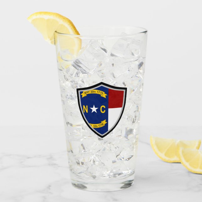 Verre Drapeau de la Caroline du Nord (Devant glace)
