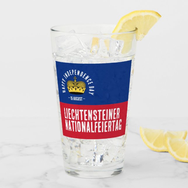 Verre Drapeau de la fête nationale du Liechtenstein (Dos glace)
