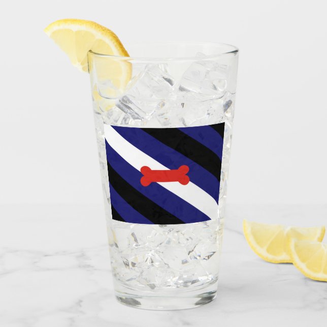 Verre Drapeau de la fierté de jeu de chiot (Devant glace)
