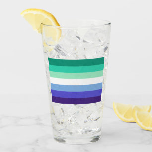 Verre Drapeau de la fierté des hommes gais (bleu et azur