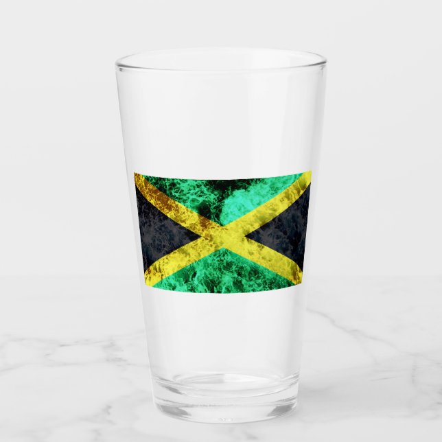 Verre Drapeau de la Jamaïque - Vagues océaniques (Devant)