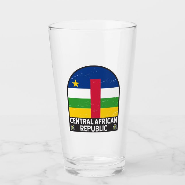 Verre Drapeau de la République Centrafricaine Emblème dé (Devant)