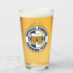 Verre Drapeau De L'Équipe Finlandaise De Boisson Officie