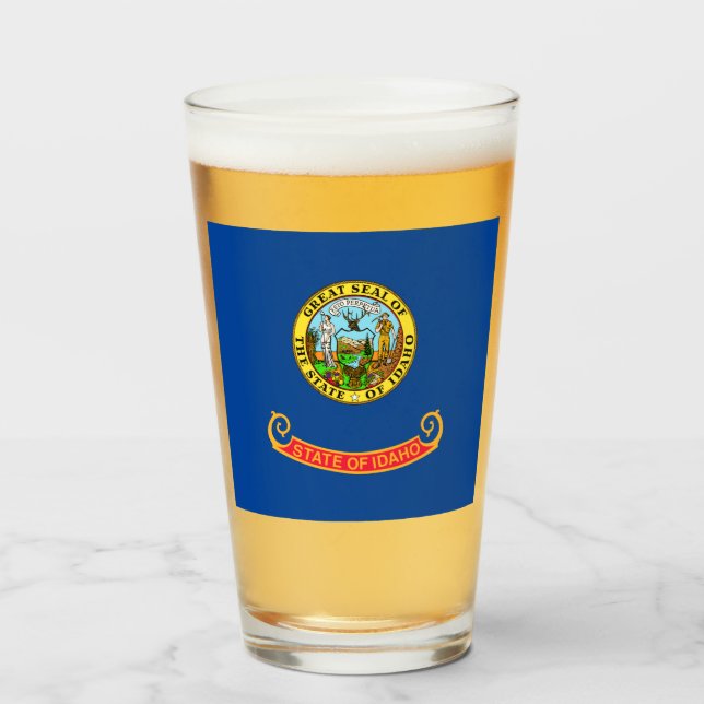 Verre Drapeau de l'Idaho (Devant (rempli))