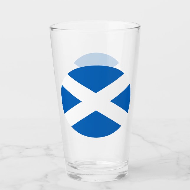 VERRE DRAPEAU D'ÉCOSSE CROIX BLANCHE BLEU (Devant)