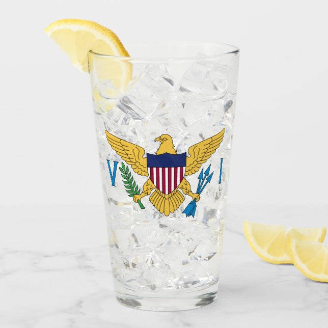 Verre Drapeau des îles Vierges américaines (Devant glace)