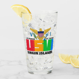 Verre Drapeau des îles Vierges américaines St. Thomas US