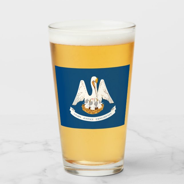 Verre Drapeau d'État de Louisiane (Devant (rempli))