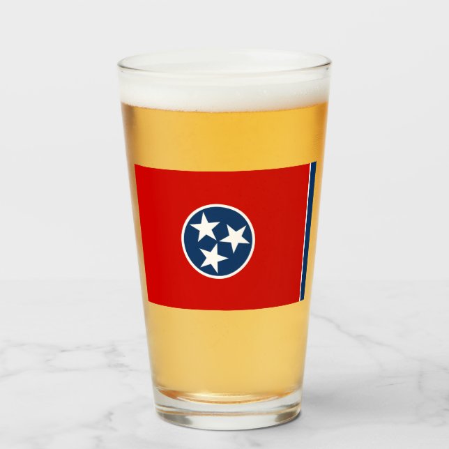Verre Drapeau d'État du Tennessee (Devant (rempli))