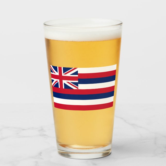 Verre Drapeau d'Hawaï (État des États-Unis) (Devant (rempli))