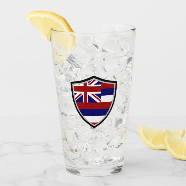 Verre Drapeau d'Hawaii (Devant glace)