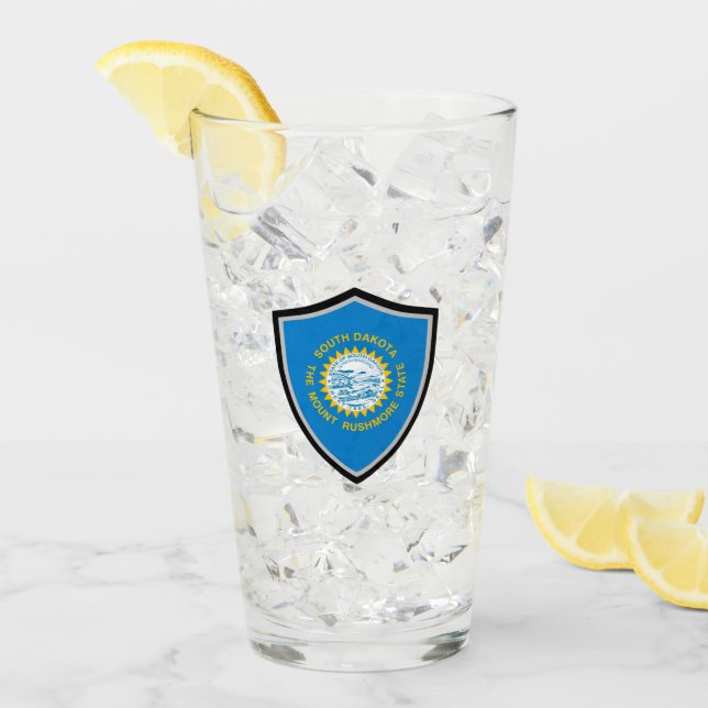 Verre Drapeau du Dakota du Sud (Devant glace)