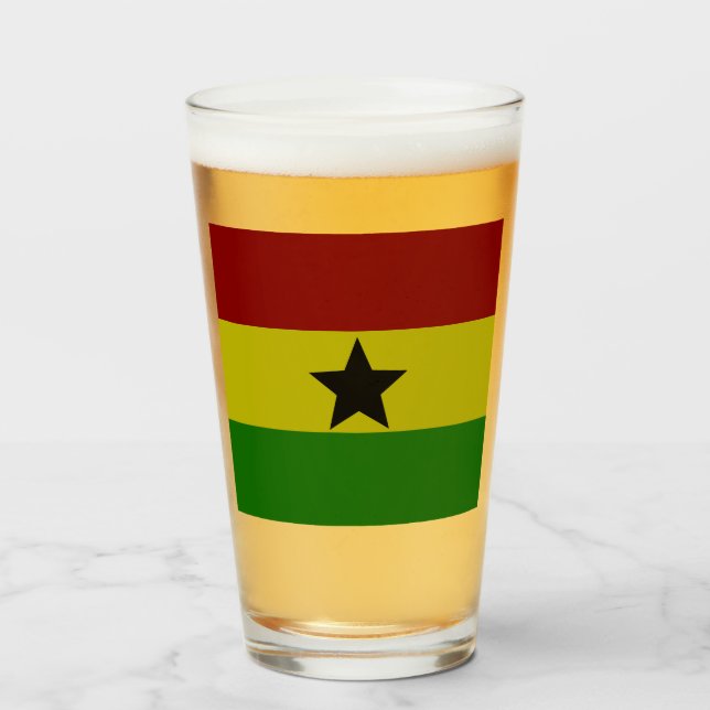 Verre Drapeau du Ghana (Devant (rempli))