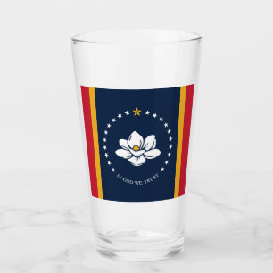 Verre Drapeau du Mississippi - Nouveau Drapeau de Magnol