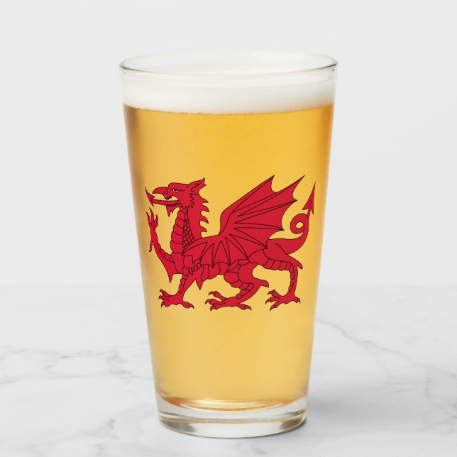 Verre Drapeau du Pays de Galles (Devant (rempli))