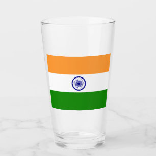 Verre Drapeau indien (Inde) (Pays d'Asie du Sud) (Bharat
