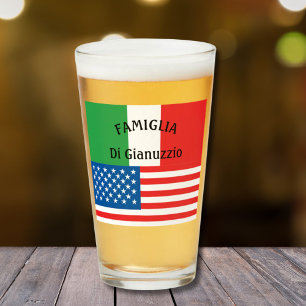 Verre Drapeau italien drapeau américain Italie American