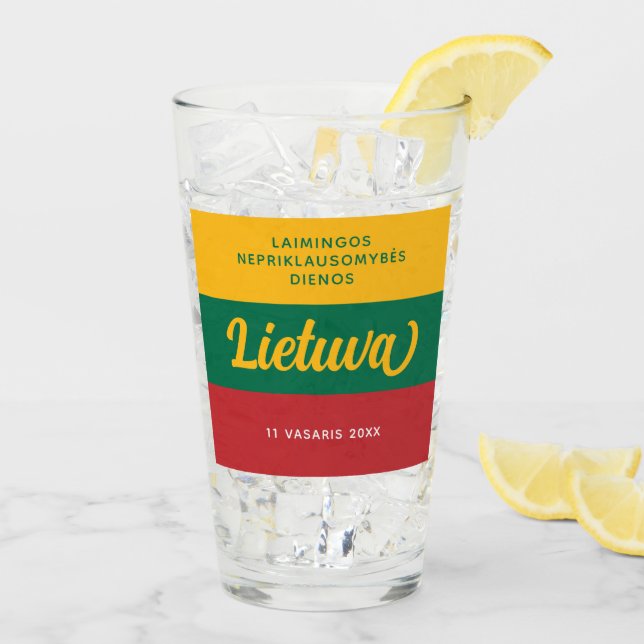 Verre Drapeau national de la fête de l'indépendance de l (Dos glace)