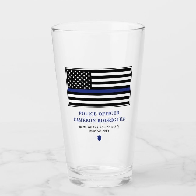 Verre Drapeau personnalisé de l'officier de police de la (Devant)